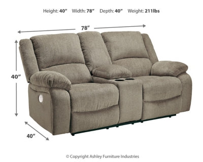 DRAYCOLL/2RRM,2 Seater Power Recliner w/Console